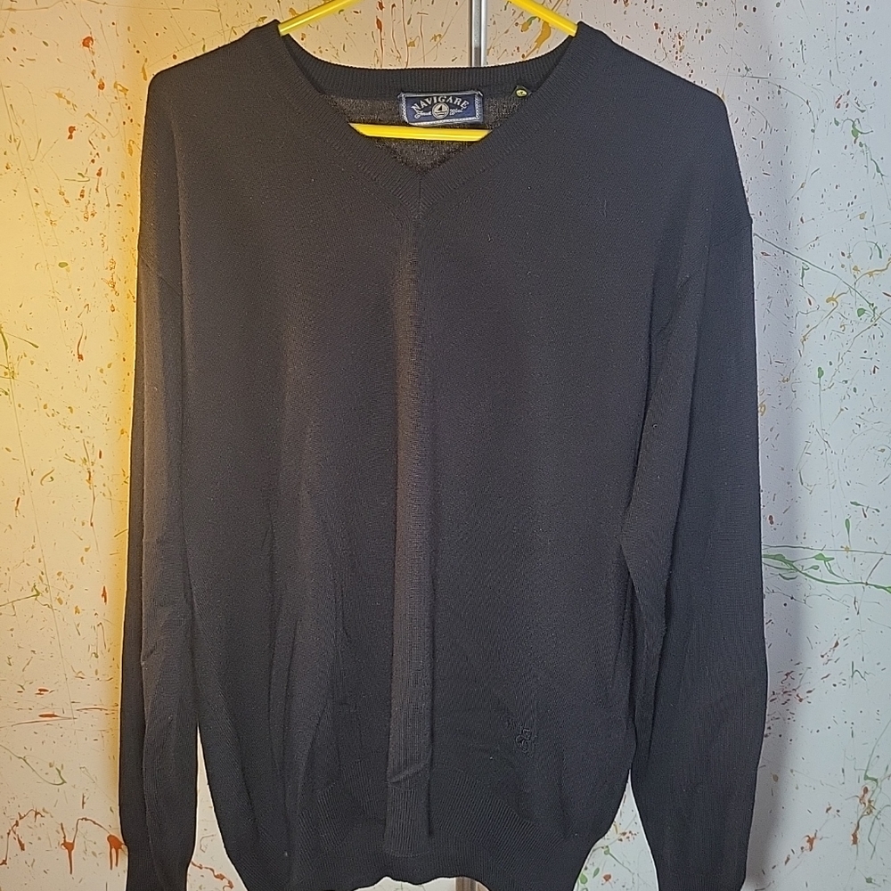 Navigare Merino Blend Wool Shirt Black Size 2XL
